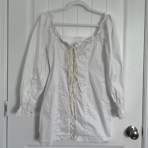 Mini White Off-Shoulder Dress | Size M - Picture 3 of 6